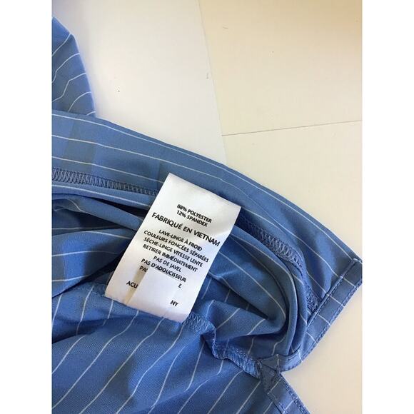 FJ FootJoy ProDry Light Blue Striped Self Collar Stretch Polo Shirt‎ XL - Picture 7 of 9